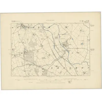 1884 Map of Warwickshire VI.NW, 1885 Print