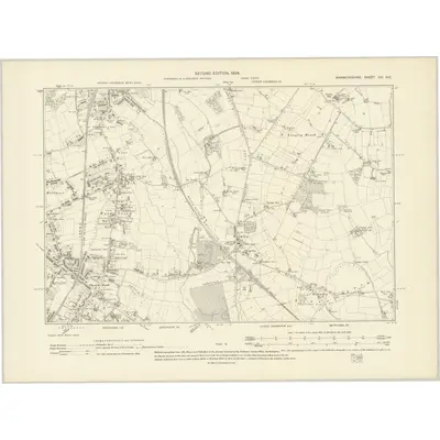 1901 Map of Warwickshire VIII.NE, 1904 Print