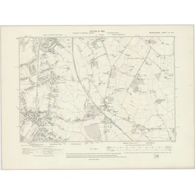 1913 Map of Warwickshire VIII.NE, 1920 Print