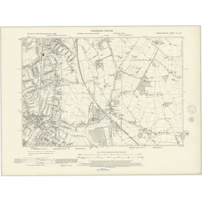 1938 Map of Warwickshire VIII.NE, 1945 Print