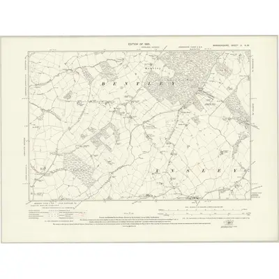 1923 Map of Warwickshire X.NW, 1925 Print