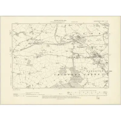 1902 Map of Warwickshire X.SE, 1904 Print