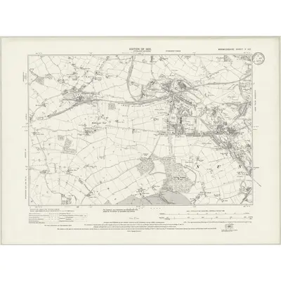 1923 Map of Warwickshire X.SE, 1933 Print