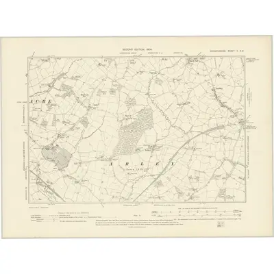 1902 Map of Warwickshire X.SW, 1904 Print