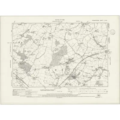 1923 Map of Warwickshire X.SW, 1936 Print