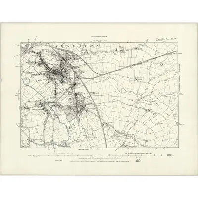 1887 Map of Warwickshire XI.SW, 1888 Print