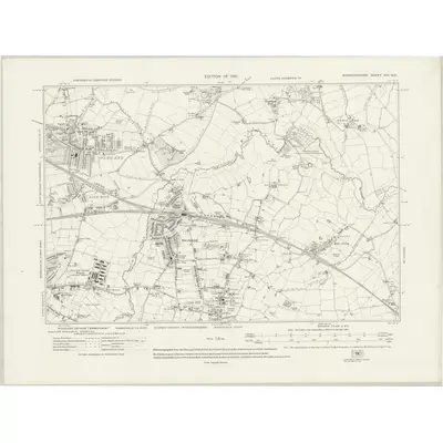 1912 Map of Warwickshire XIV.NE, 1921 Print