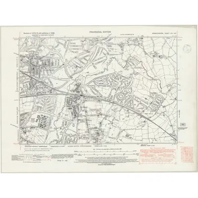 1938 Map of Warwickshire XIV.NE, 1947 Print