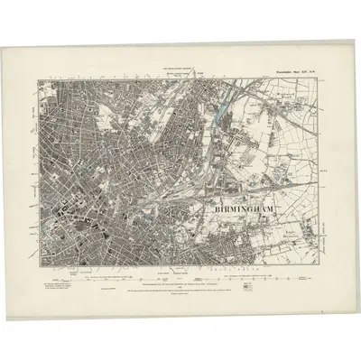 1887 Map of Warwickshire XIV.NW, 1889 Print