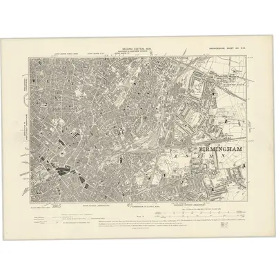 1902 Map of Warwickshire XIV.NW, 1905 Print