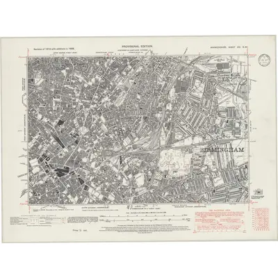 1938 Map of Warwickshire XIV.NW, 1946 Print