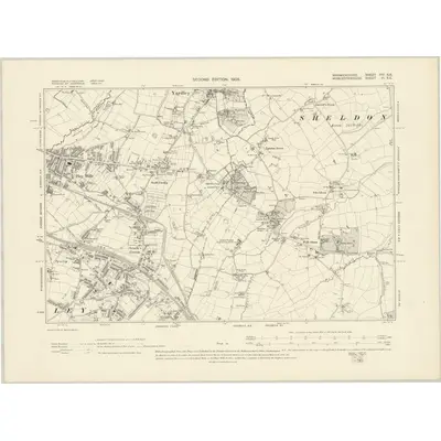 1902 Map of Warwickshire XIV.SE, 1905 Print