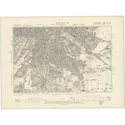 1902 Map of Warwickshire XIV.SW, 1905 Print