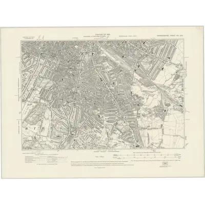 1913 Map of Warwickshire XIV.SW, 1921 Print