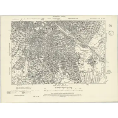 1938 Map of Warwickshire XIV.SW, 1945 Print