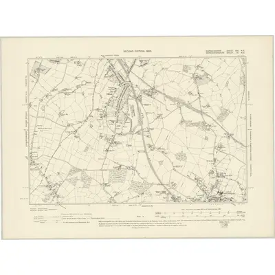 1902 Map of Warwickshire XIX.NE, 1905 Print