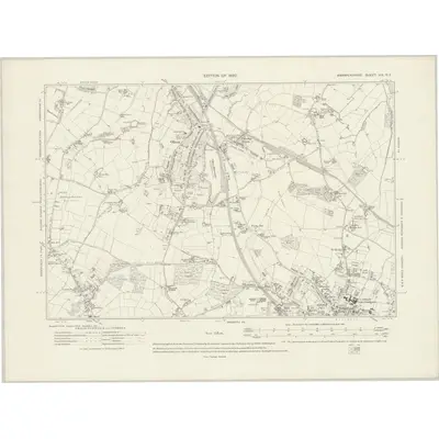 1913 Map of Warwickshire XIX.NE, 1920 Print