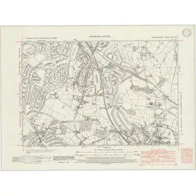 1938 Map of Warwickshire XIX.NE, 1946 Print