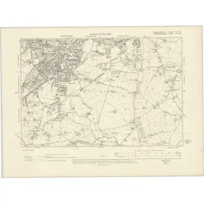 1903 Map of Warwickshire XIX.NW, 1905 Print