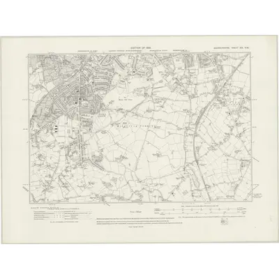 1913 Map of Warwickshire XIX.NW, 1919 Print