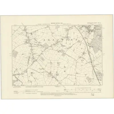 1902 Map of Warwickshire XIX.SE, 1905 Print