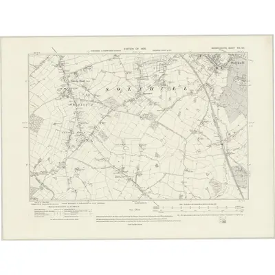 1914 Map of Warwickshire XIX.SE, 1920 Print