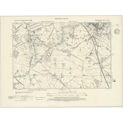 1938 Map of Warwickshire XIX.SE, 1945 Print
