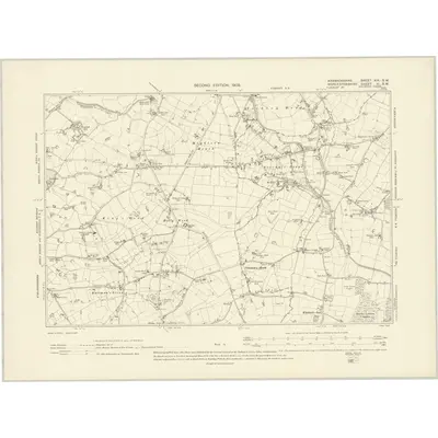 1903 Map of Warwickshire XIX.SW, 1905 Print