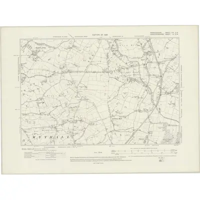 1914 Map of Warwickshire XIX.SW, 1920 Print