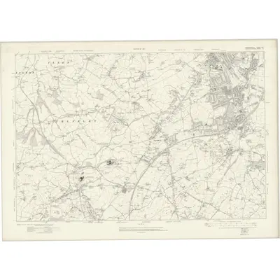 1913 Map of Warwickshire XIXa, 1921 Print