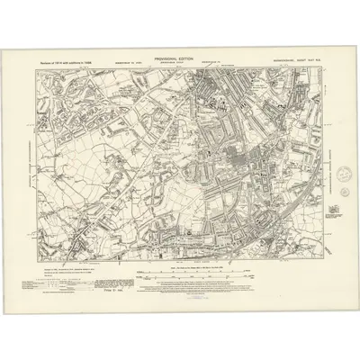 1938 Map of Warwickshire XIXa.NE, 1945 Print