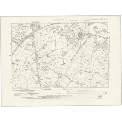 1914 Map of Warwickshire XIXa.SE, 1921 Print