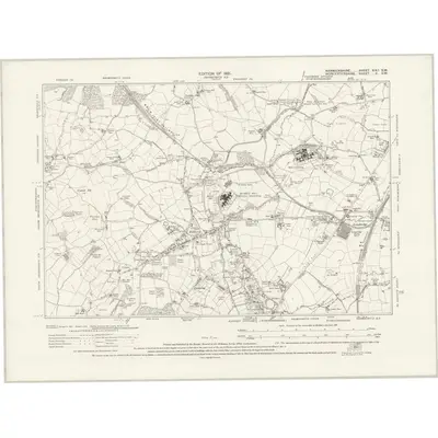 1914 Map of Warwickshire XIXa.SW, 1921 Print