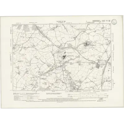 1914 Map of Warwickshire XIXa.SW, 1933 Print