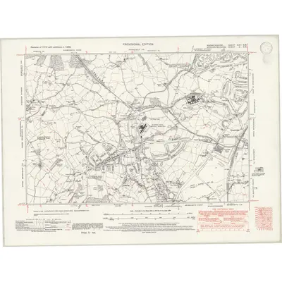 1938 Map of Warwickshire XIXa.SW, 1948 Print