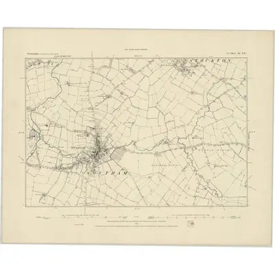1885 Map of Warwickshire XL.NE, 1886 Print