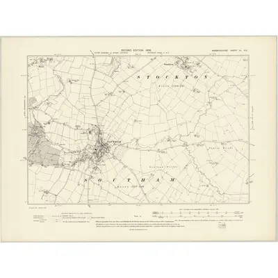 1904 Map of Warwickshire XL.NE, 1906 Print