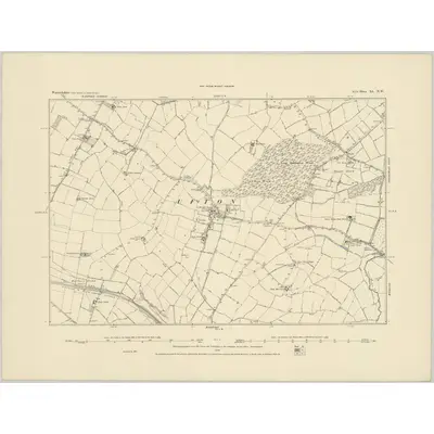 1885 Map of Warwickshire XL.NW, 1886 Print