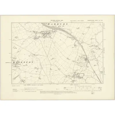 1904 Map of Warwickshire XL.SW, 1906 Print