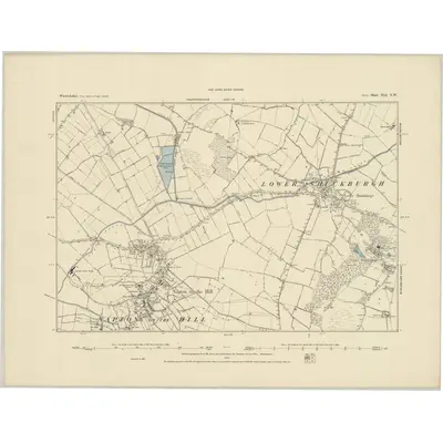 1885 Map of Warwickshire XLI.NW, 1886 Print