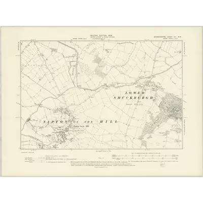 1904 Map of Warwickshire XLI.NW, 1906 Print