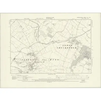 1923 Map of Warwickshire XLI.NW, 1927 Print