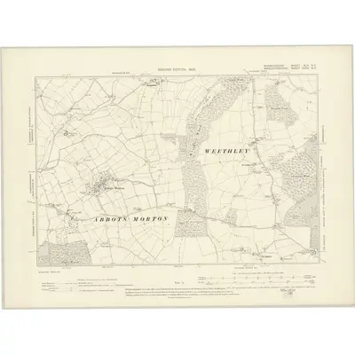 1903 Map of Warwickshire XLII.NE, 1905 Print