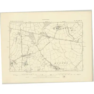1885 Map of Warwickshire XLIII.NE, 1886 Print