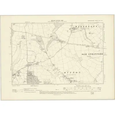 1904 Map of Warwickshire XLIII.NE, 1906 Print