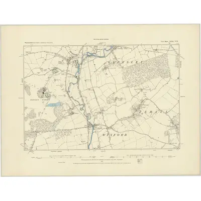 1885 Map of Warwickshire XLIII.NW, 1886 Print