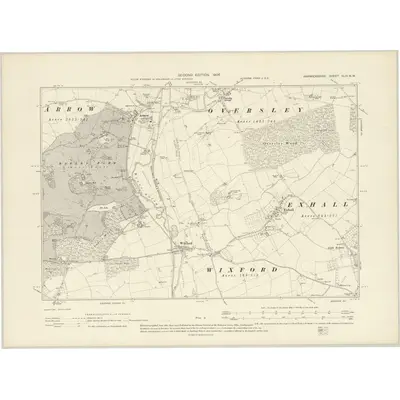 1903 Map of Warwickshire XLIII.NW, 1906 Print