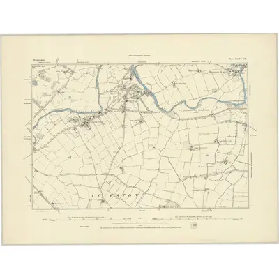 1885 Map of Warwickshire XLIV.NE, 1886 Print