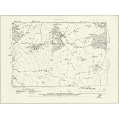 1913 Map of Warwickshire XLIV.NE, 1922 Print