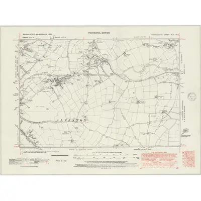 1938 Map of Warwickshire XLIV.NE, 1947 Print